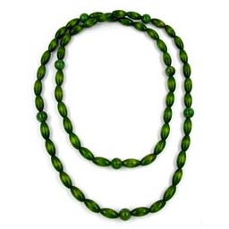 necklace wooden beads dark green