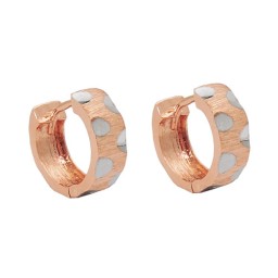 hoop earring 12x5mm hinged hoop bicolor rhodium plated 9k rose gold