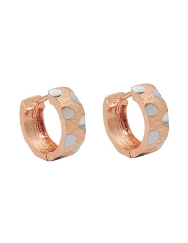 hoop earring 12x5mm hinged hoop bicolor rhodium plated 9k rose gold