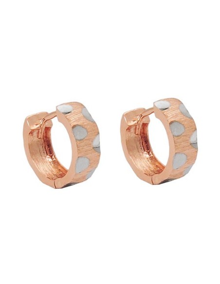 hoop earring 12x5mm hinged hoop bicolor rhodium plated 9k rose gold