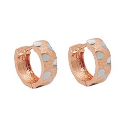 hoop earring 12x5mm hinged hoop bicolor rhodium plated 9k rose gold