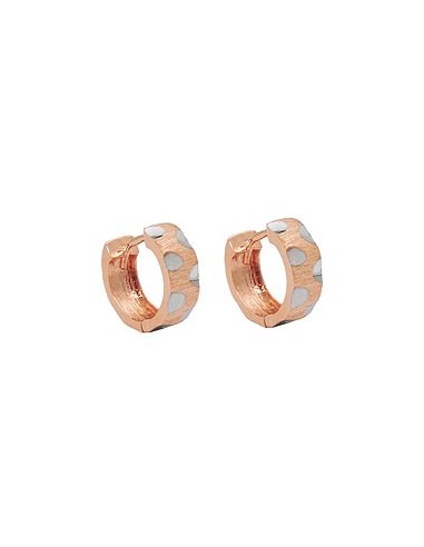 hoop earring 12x5mm hinged hoop bicolor rhodium plated 9k rose gold