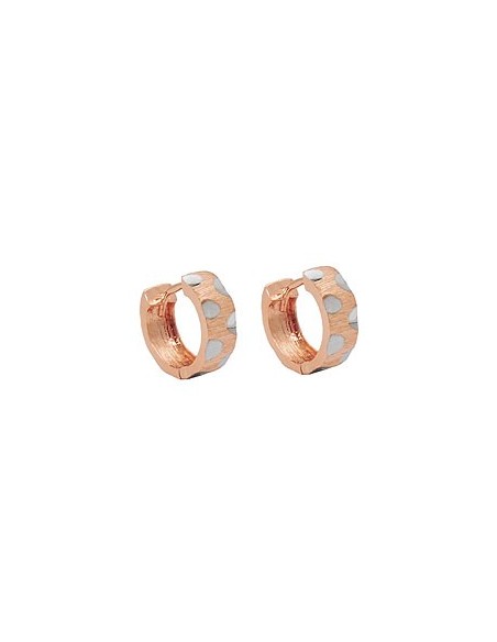 hoop earring 12x5mm hinged hoop bicolor rhodium plated 9k rose gold