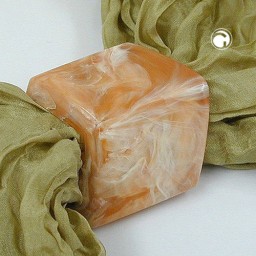 scarf bead slanted beige marbled