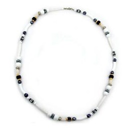 necklace beads white-black-grey 75cm