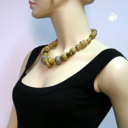 necklace eye-catching beads brown 51cm