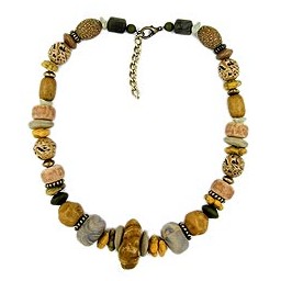 necklace eye-catching beads brown 51cm