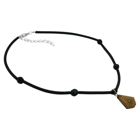necklace trapezium pendant rhinestone brown