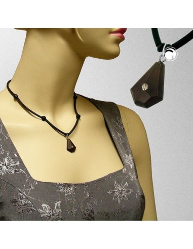 necklace trapezium pendant rhinestone brown