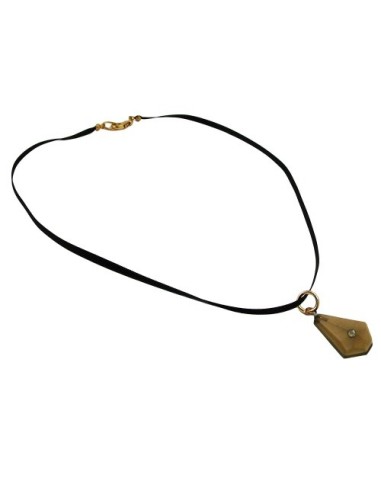 necklace trapezium pendant rhinestone brown