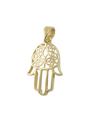 pendant 16x12mm protection symbol hand 9k gold