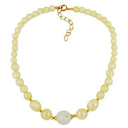 necklace yellow tone transparent bead