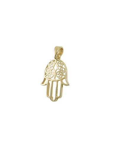 pendant 16x12mm protection symbol hand 9k gold