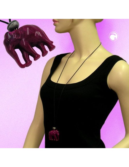 necklace elephant purple marbled