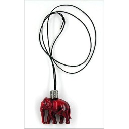 necklace elephant red-marbled