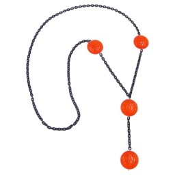 necklace eye-catching beads red 90cm