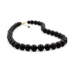 necklace beads 12mm black shiny