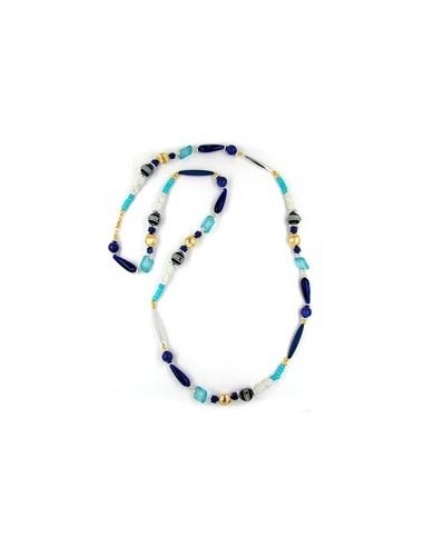 necklace beads blue-turquoise 110cm