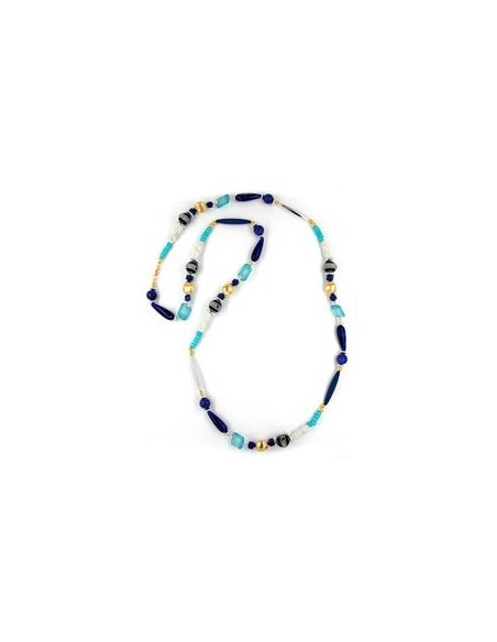 necklace beads blue-turquoise 110cm