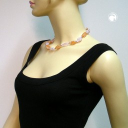 necklace apricot/rosé colour beads