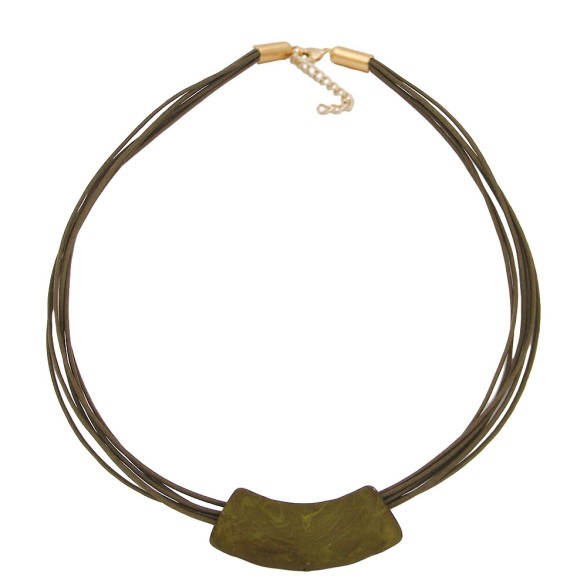 necklace tube flat curved dark-green