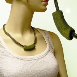 necklace tube flat curved dark-green