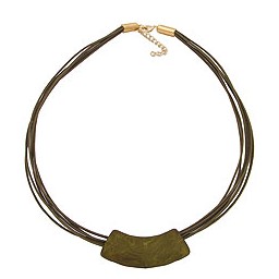 necklace tube flat curved dark-green