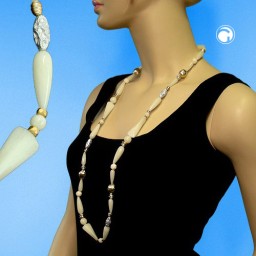 necklace beads cream 96cm