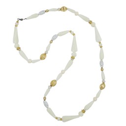 necklace beads cream 96cm