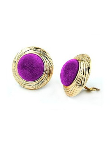 earring clip-on velour velvet purple