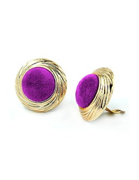 earring clip-on velour velvet purple