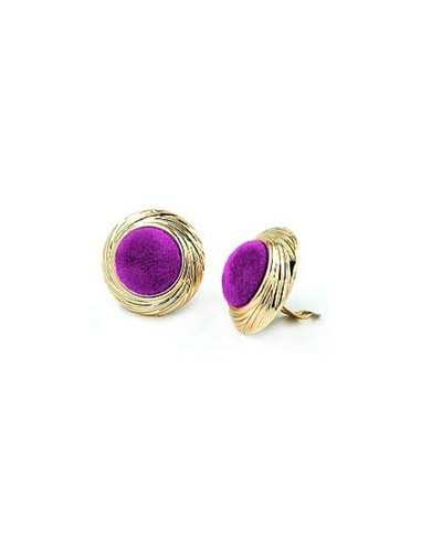 earring clip-on velour velvet purple