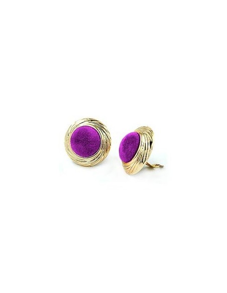 earring clip-on velour velvet purple