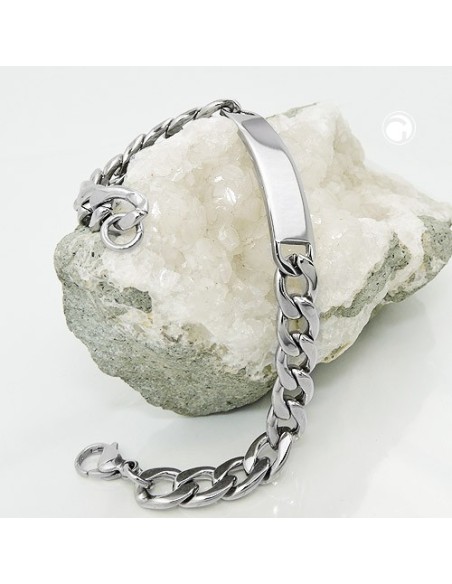 id bracelet curb chain stainless steel