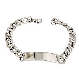 id bracelet curb chain stainless steel