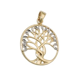 pendant 17x16mm tree of life bicolor 9k gold