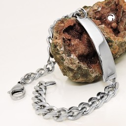 id bracelet curb chain stainless steel