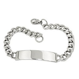 id bracelet curb chain stainless steel