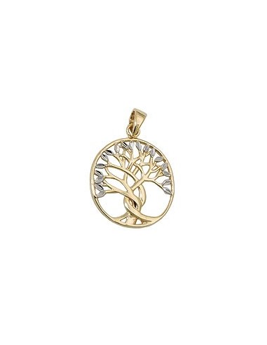 pendant 17x16mm tree of life bicolor 9k gold