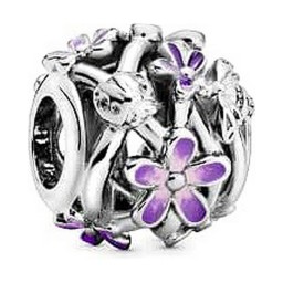 Dampärlor Pandora OPENWORK PURPLE DAISY Silvrig Purpur