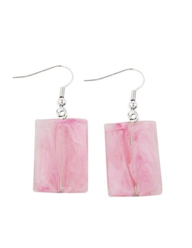 hook earrings pillow bead pink