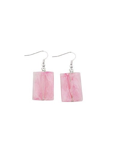 hook earrings pillow bead pink
