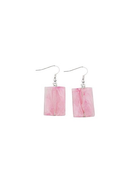 hook earrings pillow bead pink