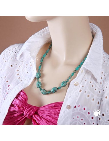 necklace eye-catching beads green-black 55cm