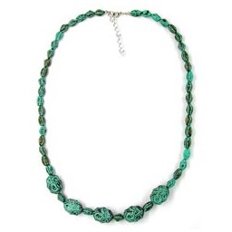 necklace eye-catching beads green-black 55cm