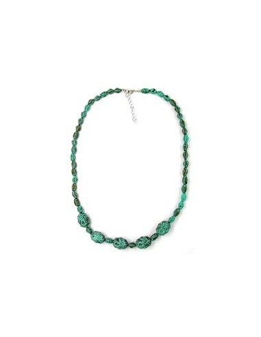 necklace eye-catching beads green-black 55cm