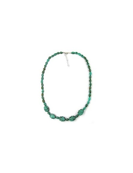 necklace eye-catching beads green-black 55cm