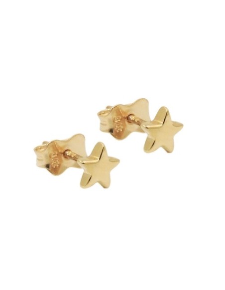 stud earrings 5mm little star shiny 9k gold
