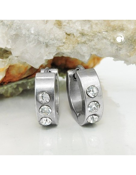 earring hoops zirconia stainless steel