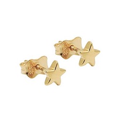 stud earrings 5mm little star shiny 9k gold